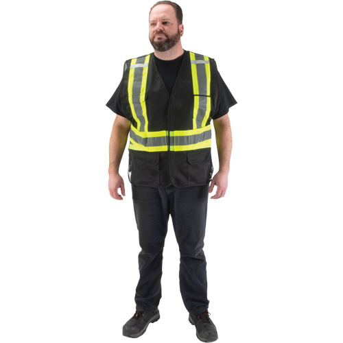 CSA Compliant Surveyor Vest, Black, Medium, Polyester Pathway Supply LP
