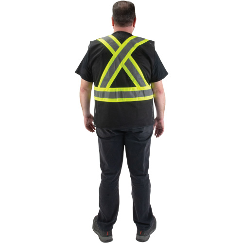CSA Compliant Surveyor Vest, Black, Medium, Polyester Pathway Supply LP