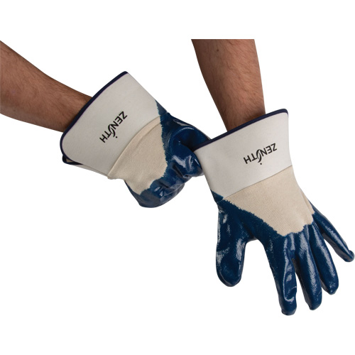 Heavyweight Safety Cuff Gloves, 11/2X-Large, Nitrile Coating, Cotton Shell Pathway Supply LP