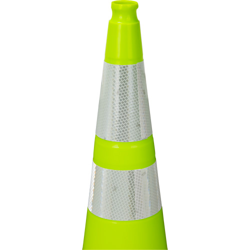Premium Traffic Cone, 36", Lime Green, 4" & 6" Reflective Collar(s) Pathway Supply LP
