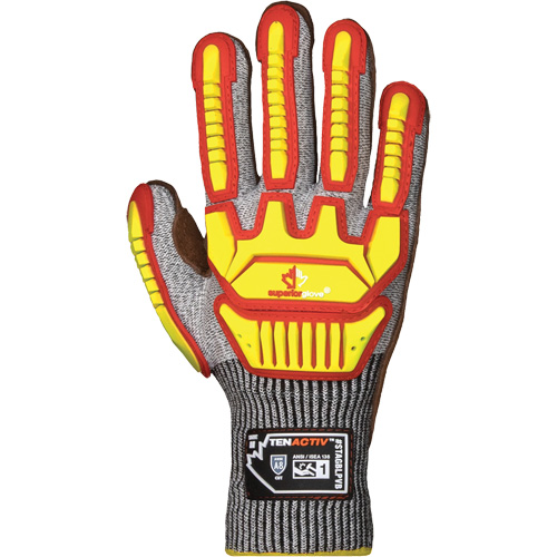 Gants antichocs TenActiv STAGBLPVB, T-Grand, Paume en Cuir de vache, Poignet Poignet en tricot Pathway Supply LP