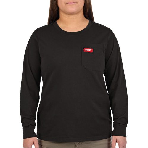 GRIDIRON Long Sleeve Pocket T-Shirt, Women's, X-Small, Black Pathway Supply LP