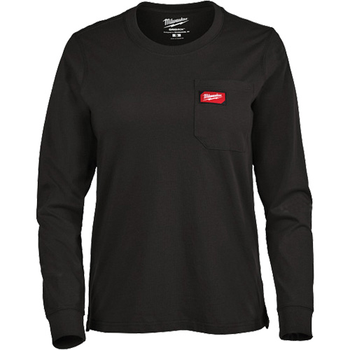 GRIDIRON Long Sleeve Pocket T-Shirt, Women's, X-Small, Black Pathway Supply LP