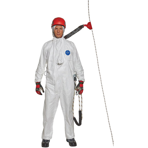 Harness-Compatible Disposable Coverall, Small, White, Tyvek&reg; 500 Pathway Supply LP