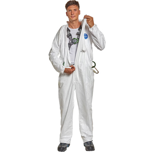Harness-Compatible Disposable Coverall, Small, White, Tyvek&reg; 500 Pathway Supply LP