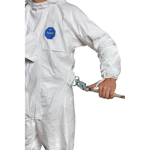 Harness-Compatible Disposable Coverall, Small, White, Tyvek&reg; 500 Pathway Supply LP