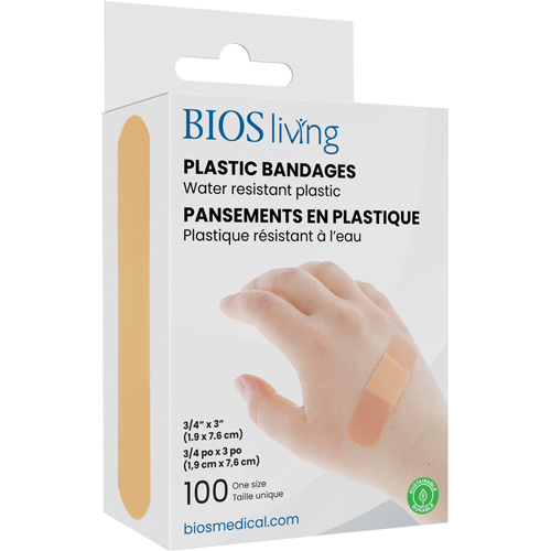 Water-Resistant Bandages, Rectangular/Square, 3", Plastic, Sterile Pathway Supply LP
