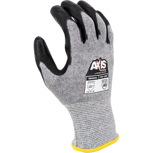 Gants de travail r&eacute;sistants &agrave; la coupe, compatibles avec &eacute;crans tactiles RWG566 AXIS, Taille 2T-Grand, Calibre 18, Rev&ecirc;tement Polyur&eacute;thane, Enveloppe en Acier inoxydable/PEHP, ASTM ANSI niveau A5/EN 388 niveau E Pathway Supply LP