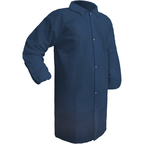 Care Lab Coat, Polypropylene, Medium, Blue Pathway Supply LP