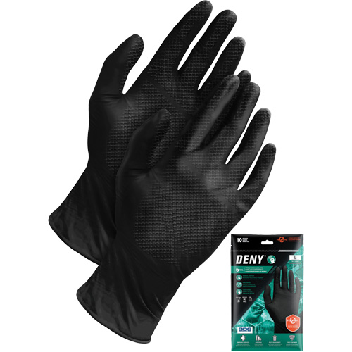 Gants jetables Deny, Petit, Nitrile, 6 mils, Sans poudre, Noir Pathway Supply LP