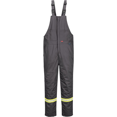Bizflame&reg; 88/12 Insulated Bib Pants, Cotton/Nylon, Small, Grey Pathway Supply LP