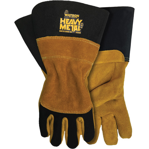 Gants en velours noir de soudage MIG/&agrave; l&eacute;lectrode enrob&eacute;e, Cuir fleur de d'&eacute;lan, Taille Petit Pathway Supply LP