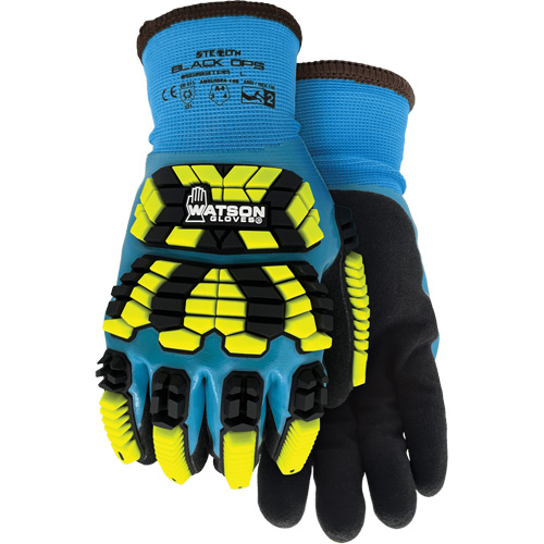 Gants d'hiver antichocs 9393TPR Stealth Black Ops, Petit, Paume en Mousse de latex, Poignet Poignet en tricot Pathway Supply LP