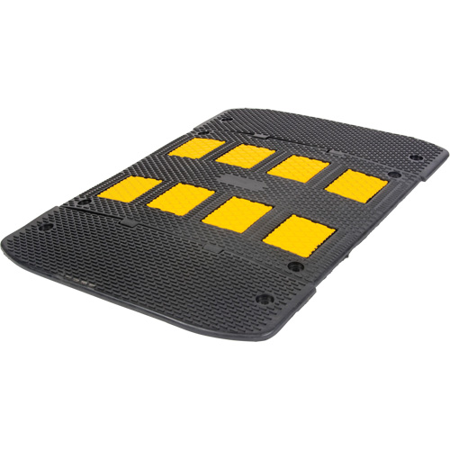 Speed Hump with End Caps, Rubber, 3' L x 40" W x 2" H Pathway Supply LP