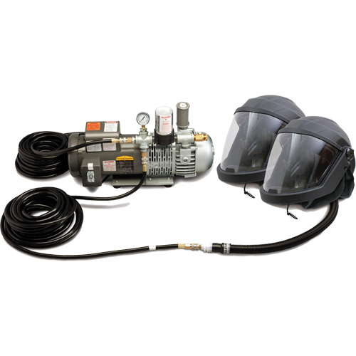 Syst&egrave;me de casque et de protection respiratoire &agrave; adduction d'air DEFENDER pour 2 travailleur Pathway Supply LP