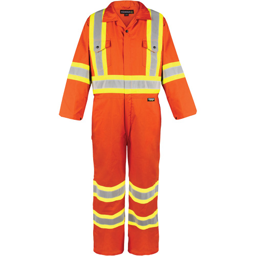 High-Visibility Unlined Coveralls, 5X-Large, High Visibility Orange Pathway Supply LP