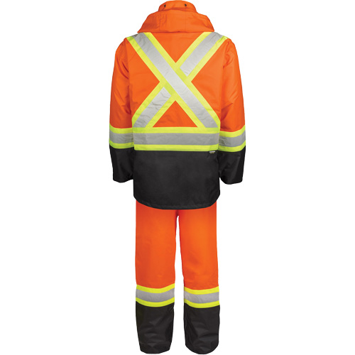 High-Visibility 150-Deniers Rain Suit, Polyester, 3X-Large, High Visibility Orange Pathway Supply LP