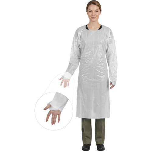 CoverMe Gown with Thumbholes, One Size, White, Polyethylene Pathway Supply LP