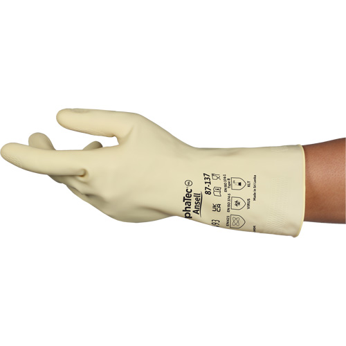 Gants naturels et l&eacute;gers AlphaTec 87-137, Taille 10, 11,8" lo, Latex de caoutchouc, 16 mils Pathway Supply LP