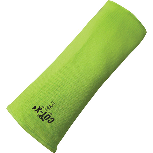 Cut-X&reg; Cut-Resistant Sleeve, Fibreglass/Polyethylene, 20", ASTM ANSI Level A4, High Visibility Lime Pathway Supply LP
