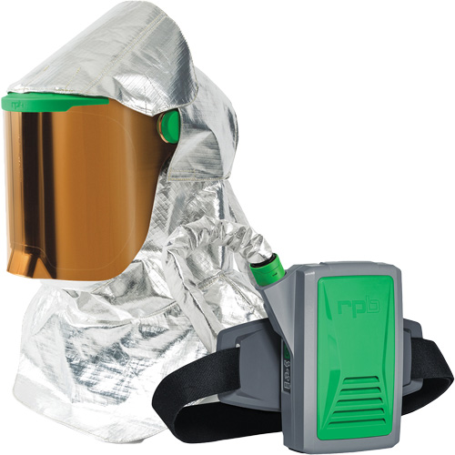 Respirateur &agrave; chaleur radiante Z-Link avec souffleur & montage &agrave; la ceinture, Respirateur &agrave; masque/Capuchon & visi&egrave;re, Pile Lithium-ion Pathway Supply LP