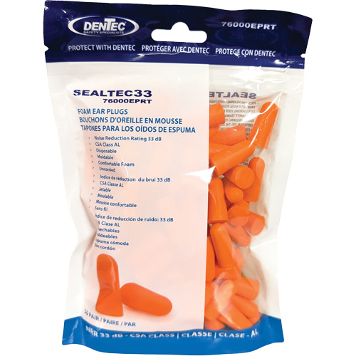 SEALTEC33 Orange Disposable Foam Earplugs, Bulk - Polybag Pathway Supply LP