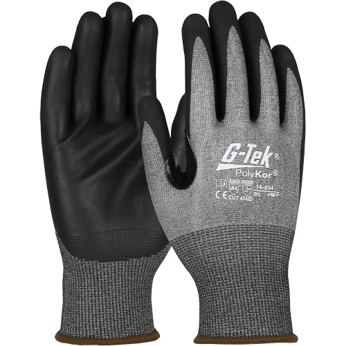 Gants r&eacute;sistant &agrave; la coupe G-Tek avec capacit&eacute; pour &eacute;cran tactile, Taille 2T-Grand, Calibre 18, Rev&ecirc;tement Mousse de nitrile, Enveloppe en PolyKor, ASTM ANSI niveau A4/EN 388 niveau D Pathway Supply LP