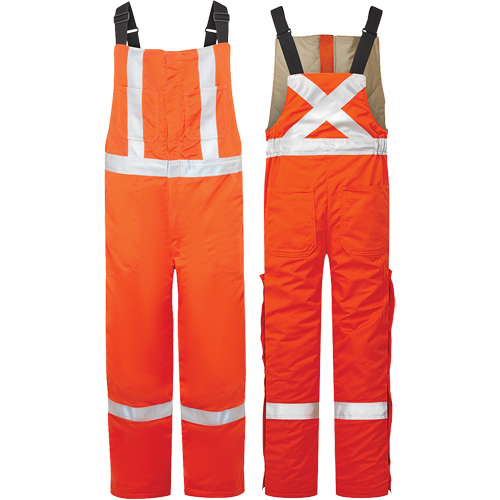 Avenger 9 oz High-Visibility Insulated Bib Pants, Style 525, Men's, X-Large, Orange Pathway Supply LP