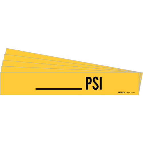 Marqueur de tuyau PSI, Autocollant, 2-1/4" h x 14" la, Noir sur jaune Pathway Supply LP