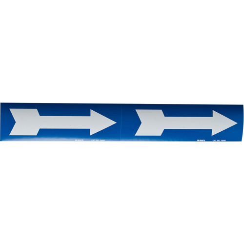Arrow Pipe Markers, Self-Adhesive, 4" H x 12" W, White on Blue Pathway Supply LP
