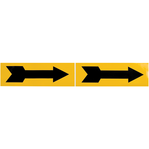 Marqueur de tuyau  Arrow, Autocollant, 2-1/4" h x 7" la, Noir sur jaune Pathway Supply LP