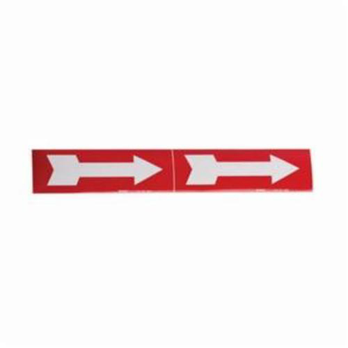 Arrow Pipe Markers, Self-Adhesive, 2-1/4" H x 7" W, White on Red Pathway Supply LP