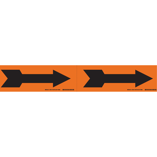 Marqueurs de tuyau avec fl&egrave;ches, Autocollant, 2-1/4" h x 7" la, Noir/orange Pathway Supply LP