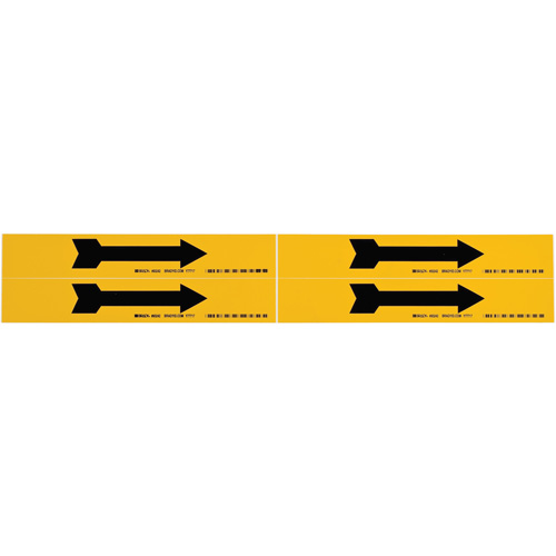 Marqueur de tuyau  Arrow, Autocollant, 1-1/8" h x 7" la, Noir sur jaune Pathway Supply LP