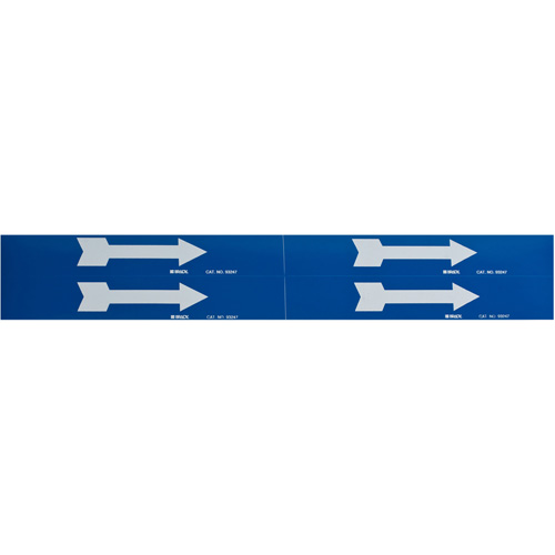 Arrow Pipe Markers, Self-Adhesive, 1-1/8" H x 7" W, White on Blue Pathway Supply LP