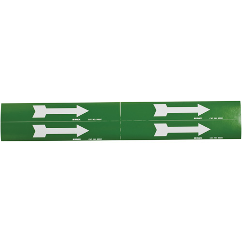 Marqueurs de tuyau avec fl&egrave;ches, Autocollant, 1-1/8" h x 7" la, Blanc/vert Pathway Supply LP