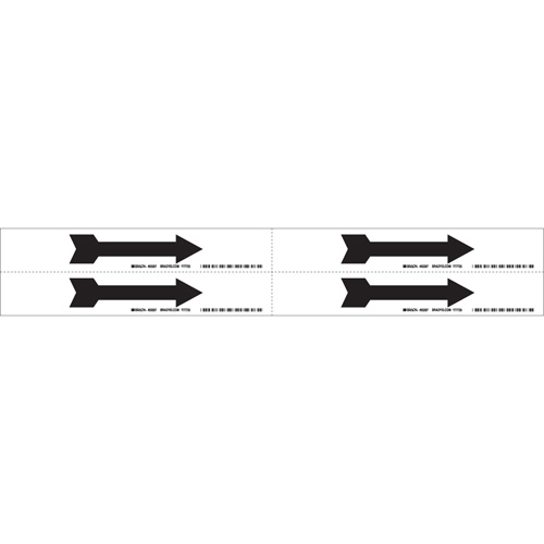 Arrow Pipe Marker, Self-Adhesive, 1-1/8" H x 7" W, Black on White Pathway Supply LP