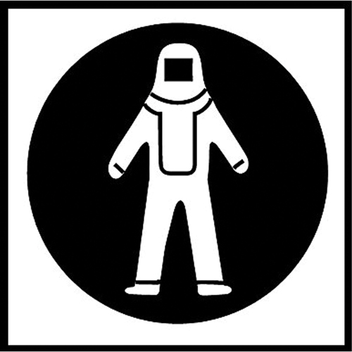 Right to Know Pictogram Labels - Full Protection Suit, Vinyl, Sheet, 5/8" L x 3/4" W Pathway Supply LP