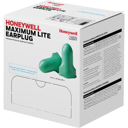 Bouchons d'oreilles en mousse &agrave; basse pression Maximum Lite de Howard Leight, Paire - Sac en poly, Avec cordon Pathway Supply LP