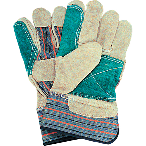Gants d'ajusteur avec paume double, Grand, Paume en Cuir de vache refendu, Doublure en Coton Pathway Supply LP