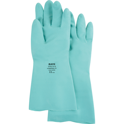 StanSolv&reg; Z-Pattern Grip Gloves, Size Large/9, 13" L, Nitrile, 15-mil Pathway Supply LP