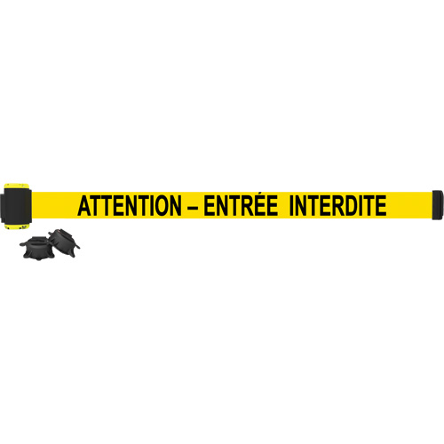 Wall Mount Barrier, Plastic, Magnetic Mount, 7', Black and Yellow Tape Pathway Supply LP