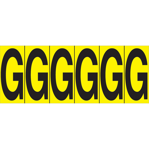 Individual Adhesive Letter Markers, G, 2-15/16" H, Black on Yellow Pathway Supply LP