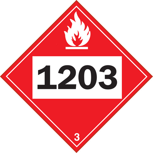 1203 Gasohol & Gasoline Flammable Liquid TDG Placard, Adhesive Vinyl Pathway Supply LP