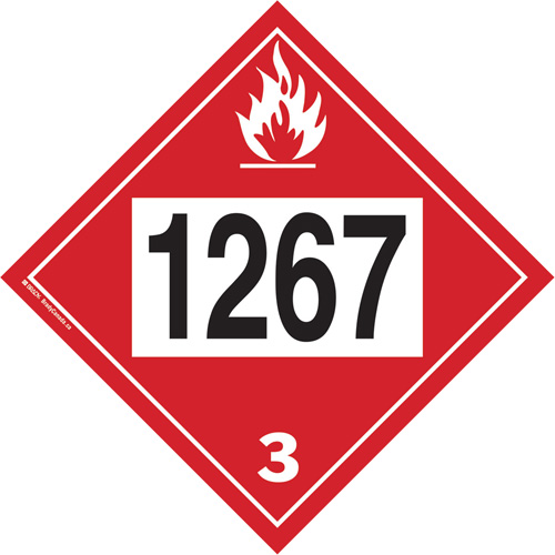 1267 Petroleum Crude Oil Flammable Liquid TDG Placard, Adhesive Vinyl Pathway Supply LP