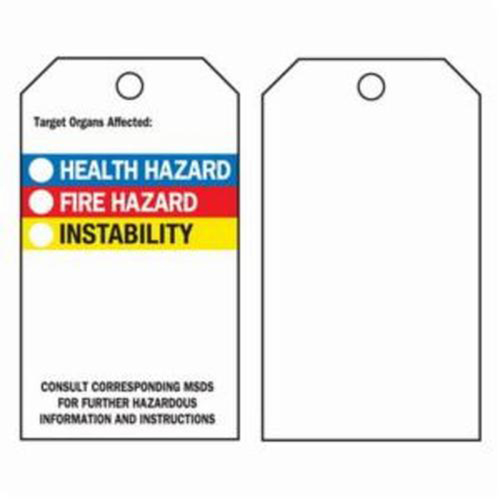 Right-To-Know Tags, Polyester, 3" W x 5-3/4" H, English Pathway Supply LP