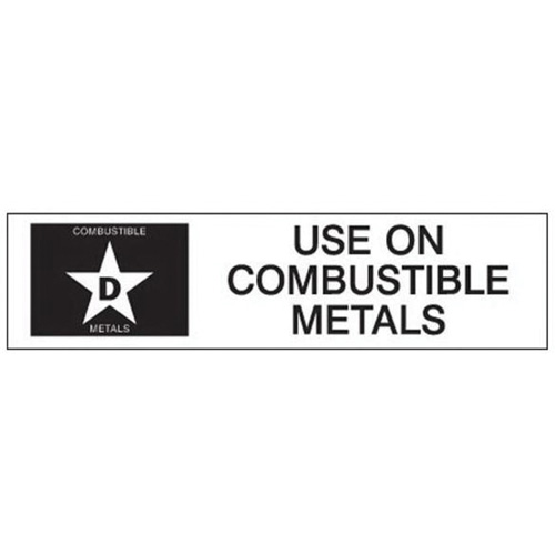 "D: Use on Combustible Metals" Fire Extinguisher Label Pathway Supply LP