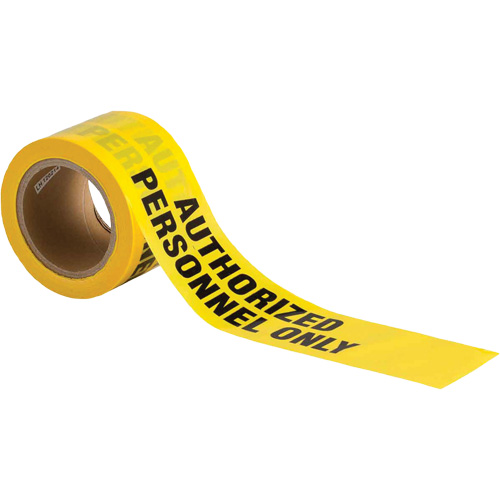 Ruban pour barricade, Anglais, 3" la x 200' lo, 3 mils, Noir sur jaune Pathway Supply LP