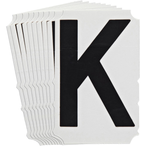 Quick-Align&reg;Individual Gothic Number and Letter Labels, K, 4" H, Black Pathway Supply LP