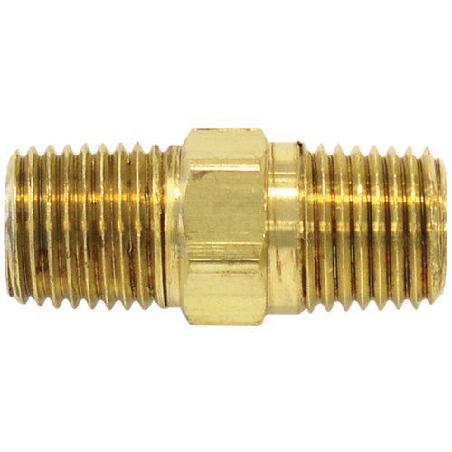 RACCORD HEXAGONAL,1/4"-1/4"NPT,LAITON, Laiton Pathway Supply LP